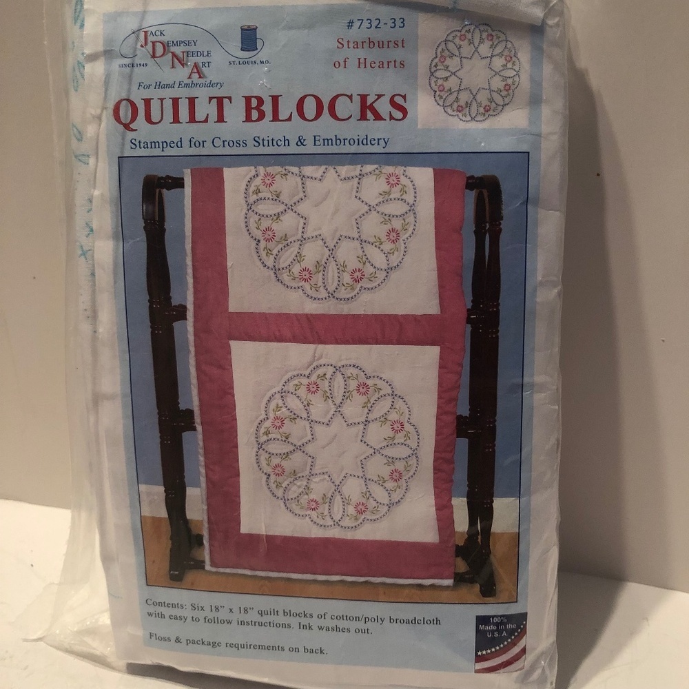 Jack Dempsey Needle Art Starburst of Hearts  cross-stitch or embroidery kit